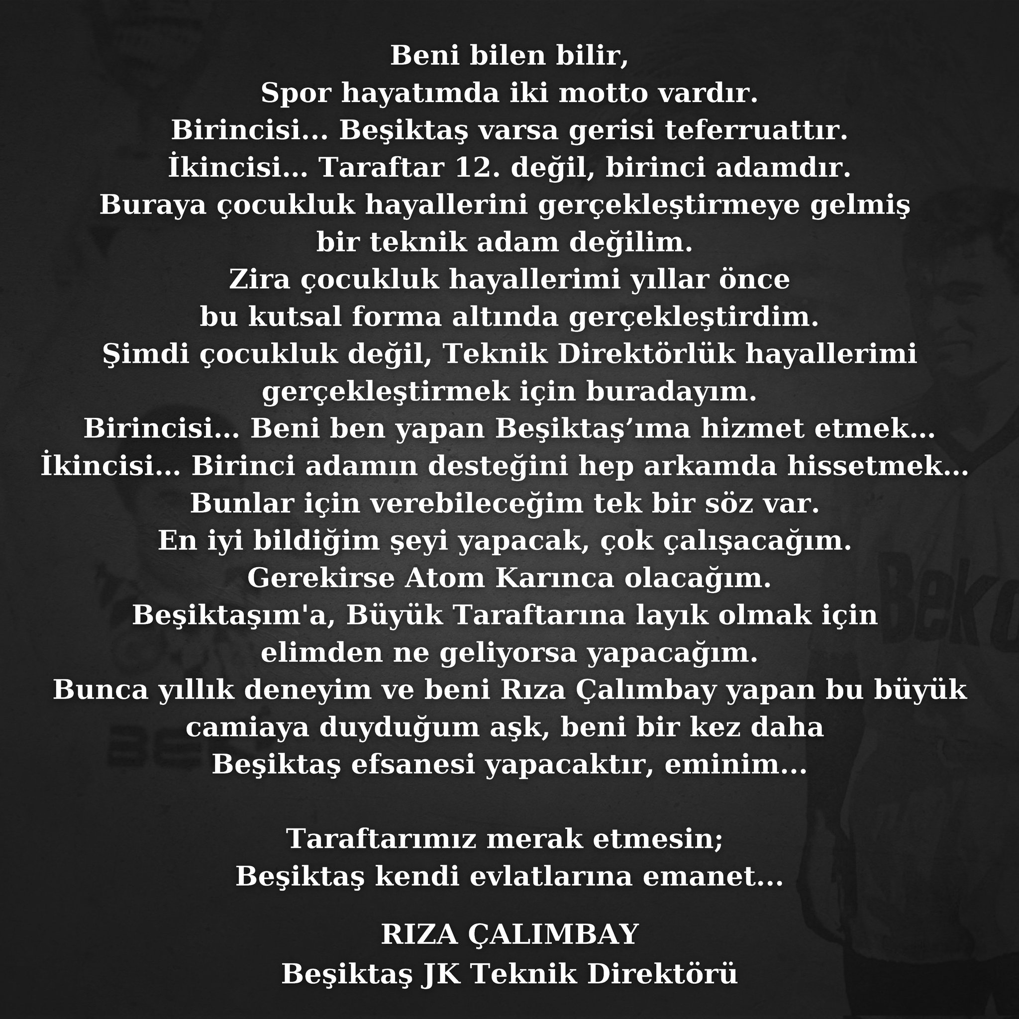 Rıza Çalımbay açıklama